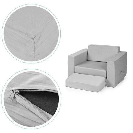 Modulárne kreslo, 8 častí, sivé, 