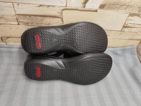 Rieker 37 - dámske čierne sandále, rieker,37