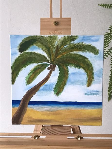 Ručne maľovaný obraz tropický raj,