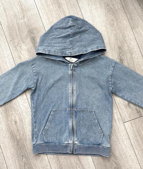 Riflová mikina/bunda veľ. 122/128, h&m,128