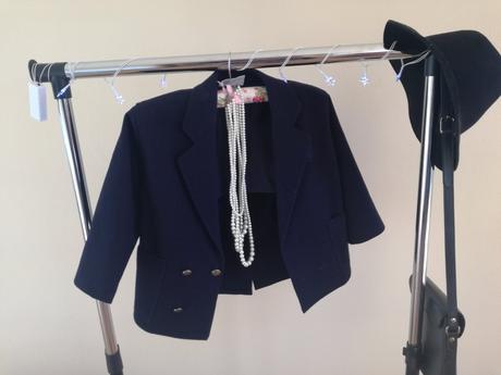 Tmavomodre vintage sako, s