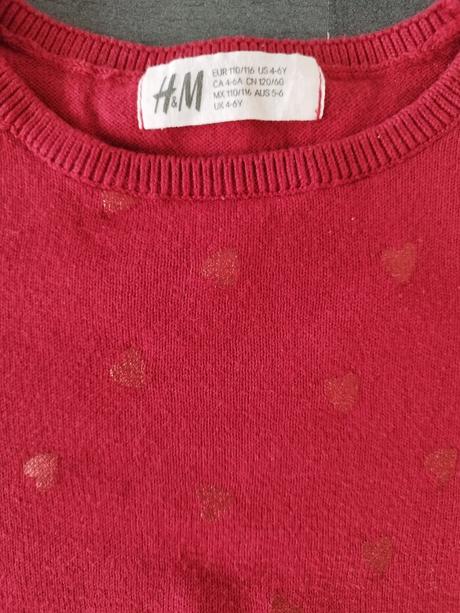 Svetrik so srdieckami, h&m,122