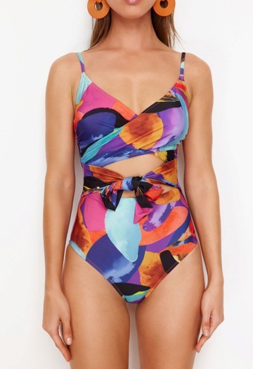 Plavky trendyol s abstraktným vzorom, veľ. l, l