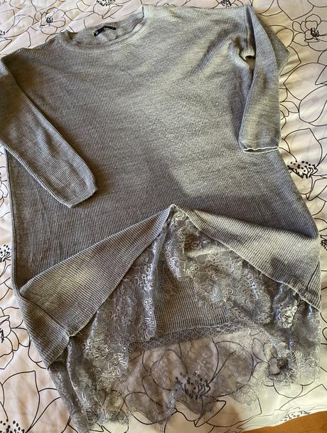 Pleteninové rebrové šaty s čipkou mix ray v. xxl, xxl