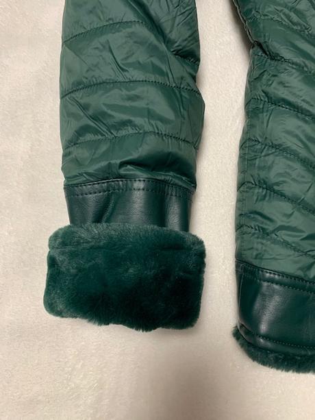 Obojstranná zelená bunda s kožušinou guess jeans, guess,l / m