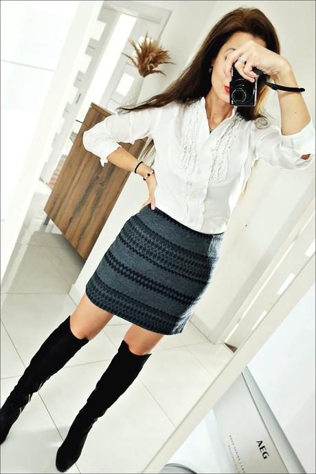 Zimná sukňa s obsahom vlny, new look,36