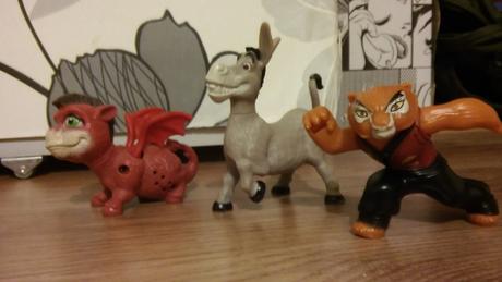 Postavicky shrek, fiona, kocúr v čižmách,  dráčik,, 