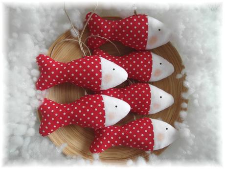 Vianočné rybičky-rôzne farby, 