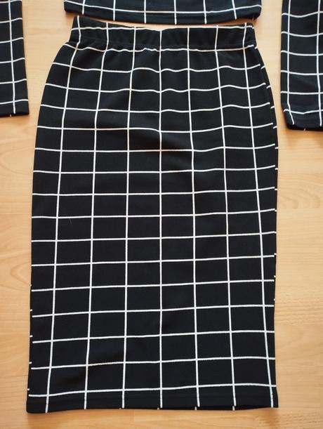 Bieločierny set sukne a topu shein, m