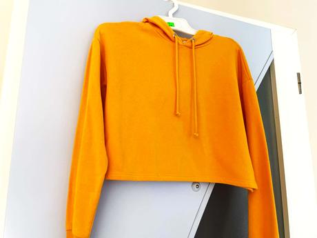 Top crop mikina over size, h&m,m