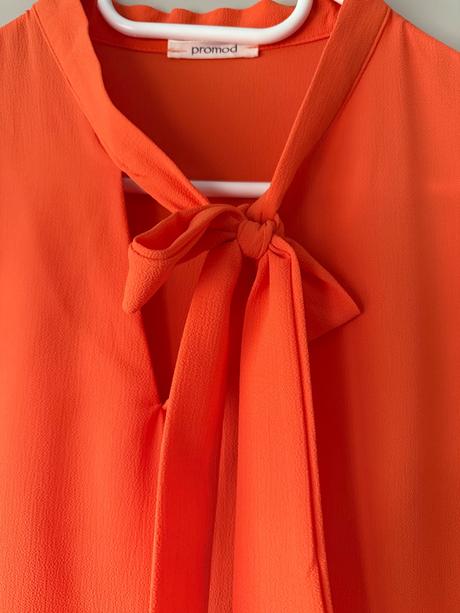 Oranžový top s mašlou promod, promod,s