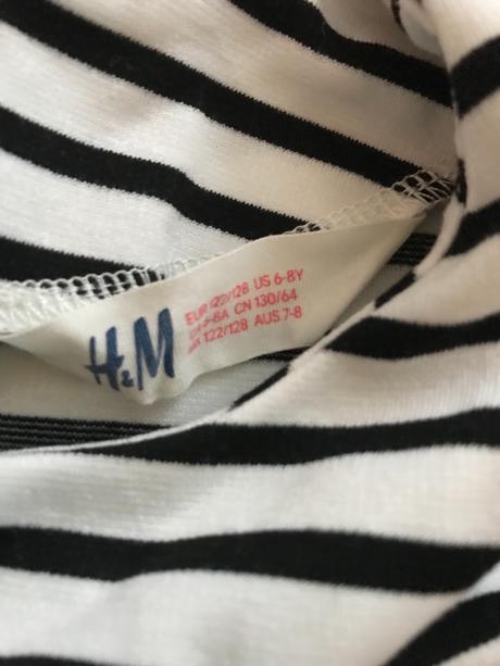 Šaty pásik 6-8 rokov, h&m,122