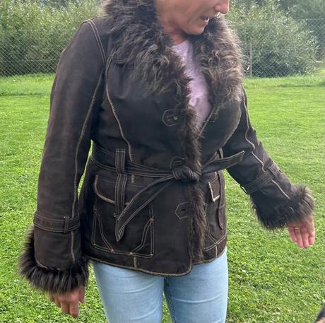 Luxusná kožená bunda kabát pc 120eur, c&a,40