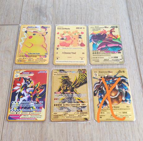 Kovové pokémon karty,