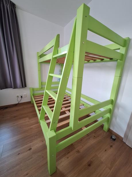 Poschodová posteľ - masív, 120 cm, šírka (cm): 120,dĺžka (cm): 200