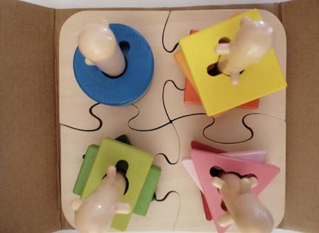 Drevené puzzle na rozvoj jemnej motoriky, 