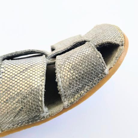 Kožené sandálky barefoot ef 28 strieborná, 28