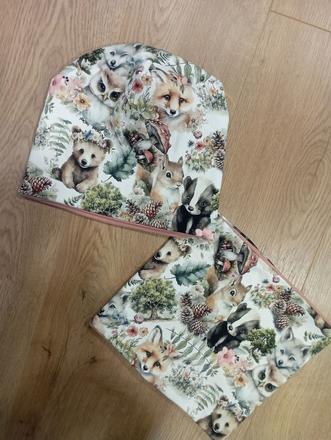 Handmade set , čiapka ,nakrcnik, <50