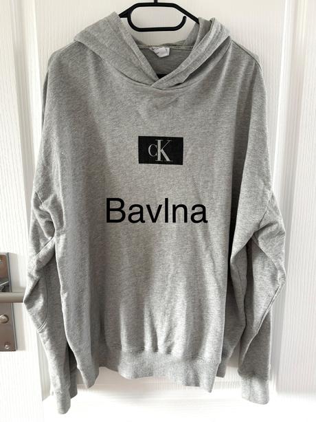 Mikina s kapucňou calvin klein sivá melír, calvin klein,l