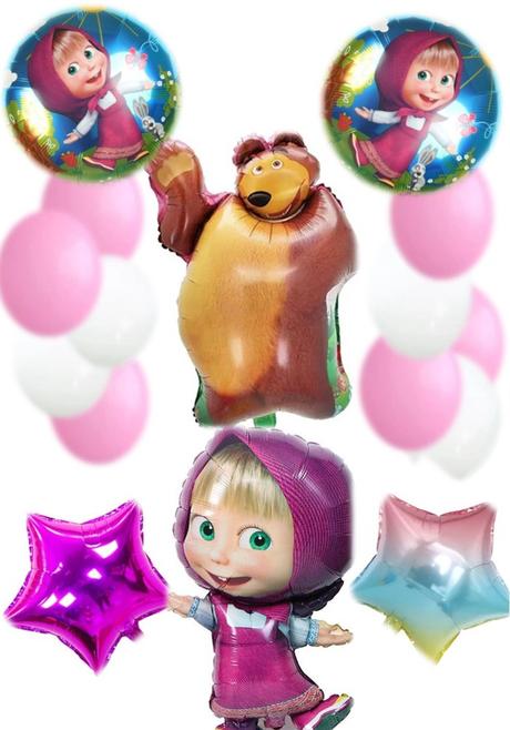 Balóny máša a medveď - až 15/16/17 kusov,