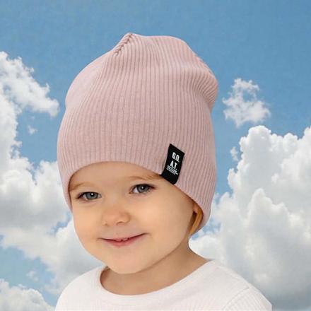 Detská bavlnená vrúbkovaná čiapka 52-54 cm, 52026, ajs,52 / 54