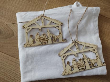 Ozdoby na stromček na vyfarbenie - betlehem, 