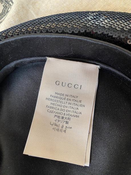 Original gucci gg sequin beret in black, s