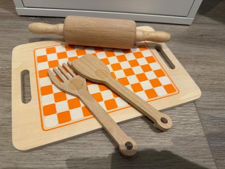 Súprava dreveného náradia do detskej kuchynky,