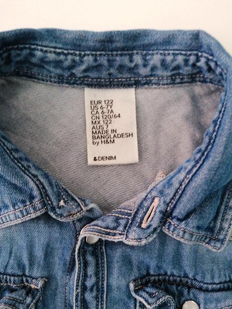 Riflová košeľa, h&m,122