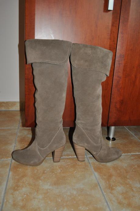 Kožené vysoké čižmy promod, 37