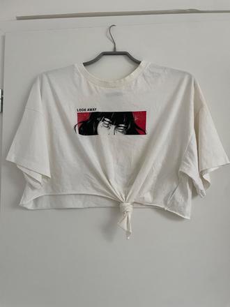 Crop tričko s uvazovaním, m