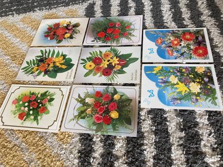 Pohľadnice kytice 90te roky,