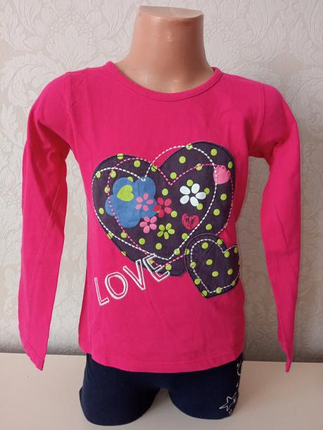 Dievčenské tričko so srdiečkami (116), f&f,116