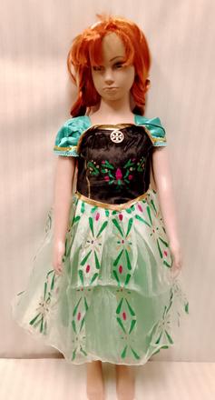 Kostým frozen anna zelenočierne šaty 4-6r,104-120,