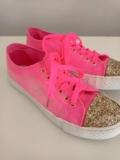 Cyklamenovoruzove platenky- tenisky neonkove, 38