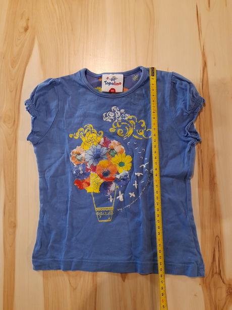 Modré tričko s kvetinkami, topolino,98
