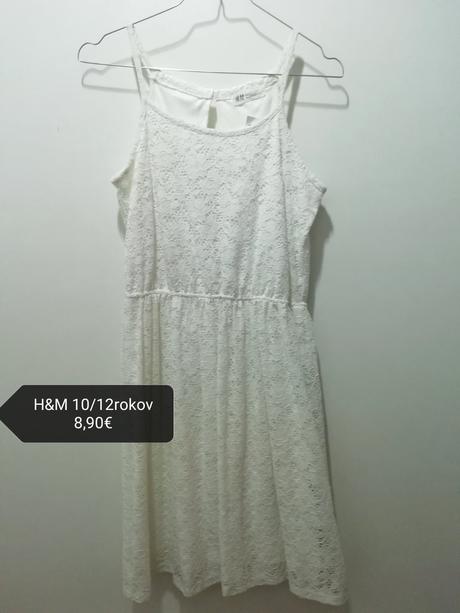 Biele čipkované šaty h&m, h&m,152