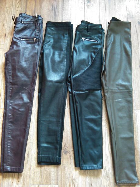 Nohavice vegánska koža, s