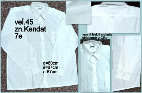 Pánska sviatočná košeľa veĺ.45, zn.kendat, 45