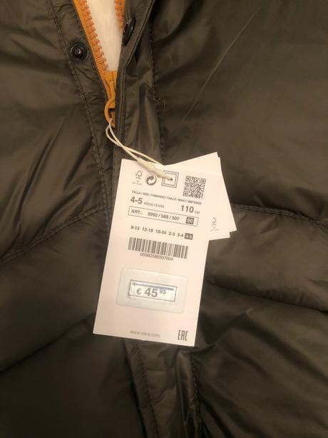 Vodeodolná páperova bunda/kabát 110, zara,110