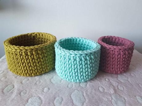 Ručne háčkované košíky, 