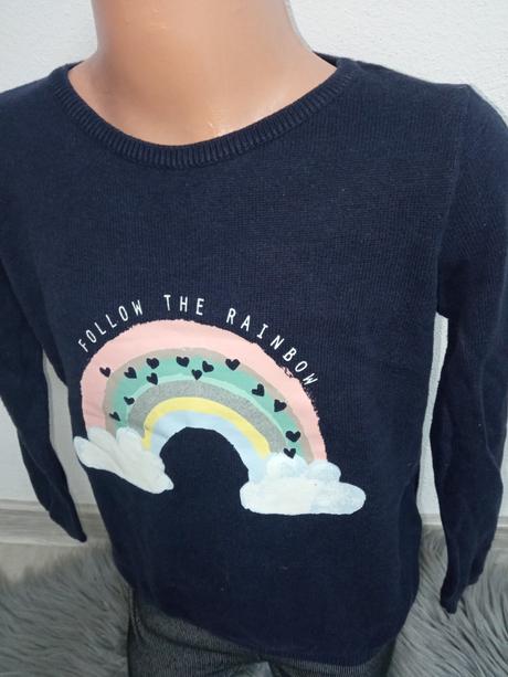 Dievčenský sveter dúha h&m (110-116), h&m,110