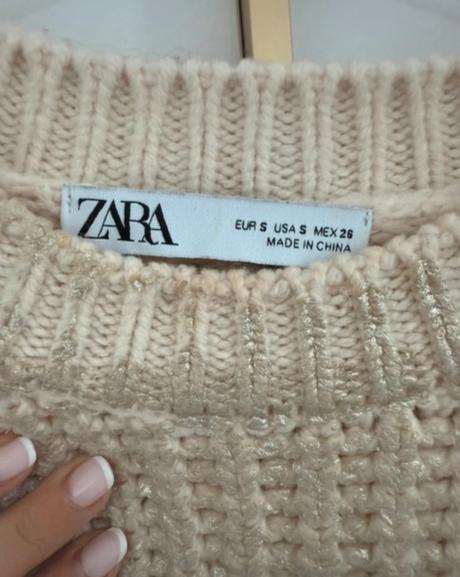 Štýlový oversize zlatý sveter zara, zara,s