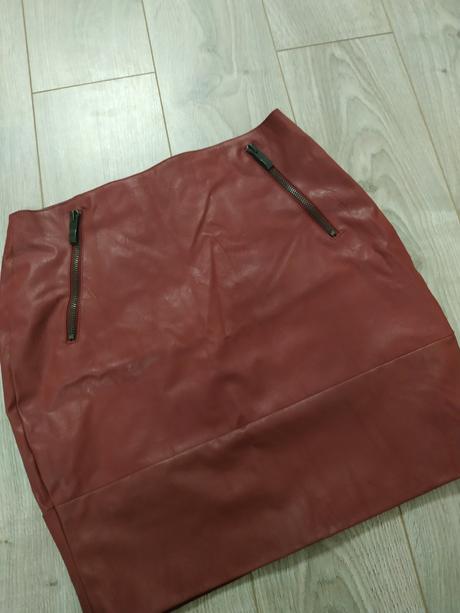 Koženkové bordová sukňa orsay, veľ. s, orsay,s