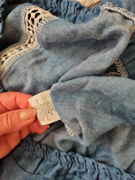 Rifľová blúzka s čipkou veľ. s, s