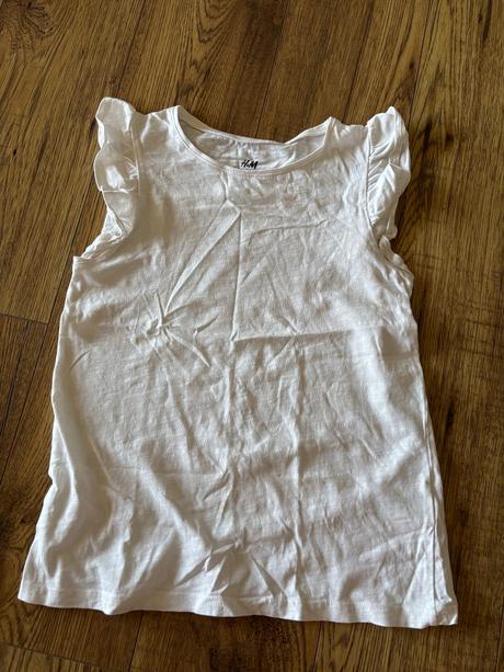 Biele dievčenské tričko, h&m,140