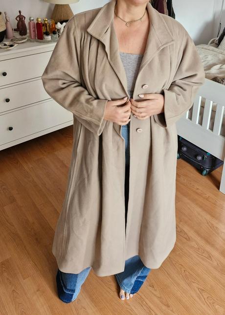 Vintage vlnený kabát, xl