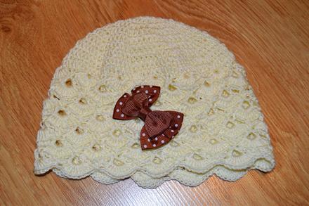 Háčkovaná čiapočka s kvetom, 50 - 158