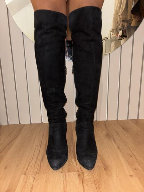 Kožené čižmy nad koleno victim, 37