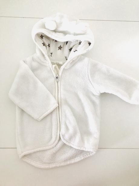 Biela flisovana bundička, h&m,62